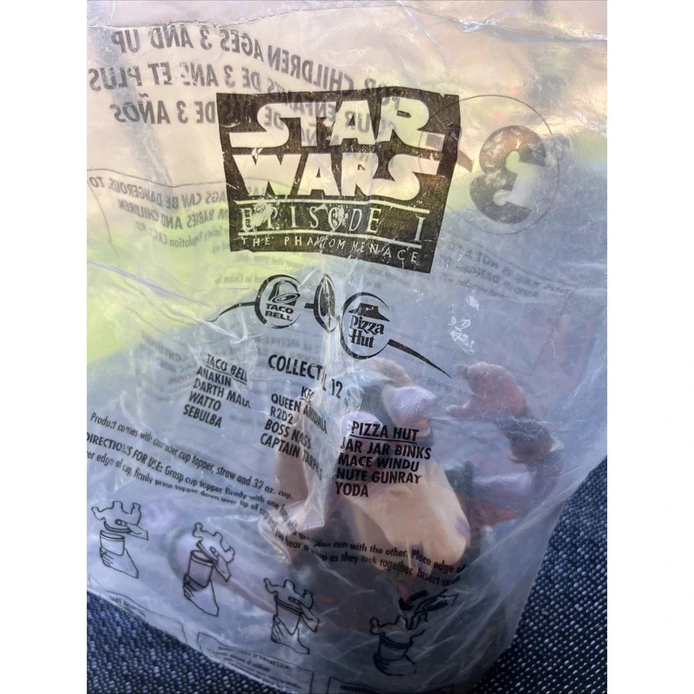 Star Wars Jar Jar Binks Pizza Hut Taco Bell Figure Cup Topper 1999 New In Bag